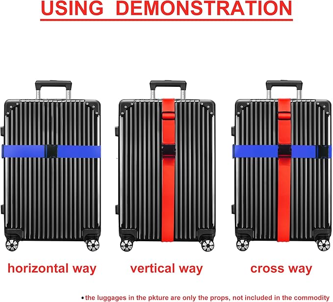 Luggage Straps for Suitcases TSA Approved Travel Belt 8 Pack by Chelmon (Mixed Colors)