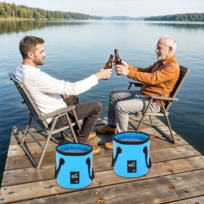 3 Pcs 5 Gallon Bucket Collapsible Foldable Bucket with Handle 20L Outdoor Water Buckets Collapsible for Camping Fishing Hiking to Hold Water Folding Container Carry Bag Lightweight