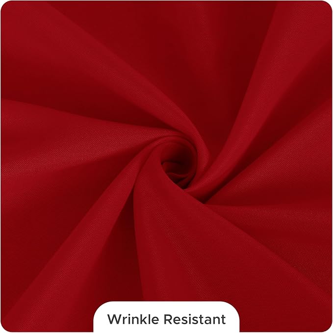 Fitable 8 Pack Rectangle Tablecloths: Stain Resistant Wrinkle Free Circle Table Clothes, Washable Reusable Polyester Table Covers for Wedding Party Birthday Banquet Reception(Red, 60x102 Inch)