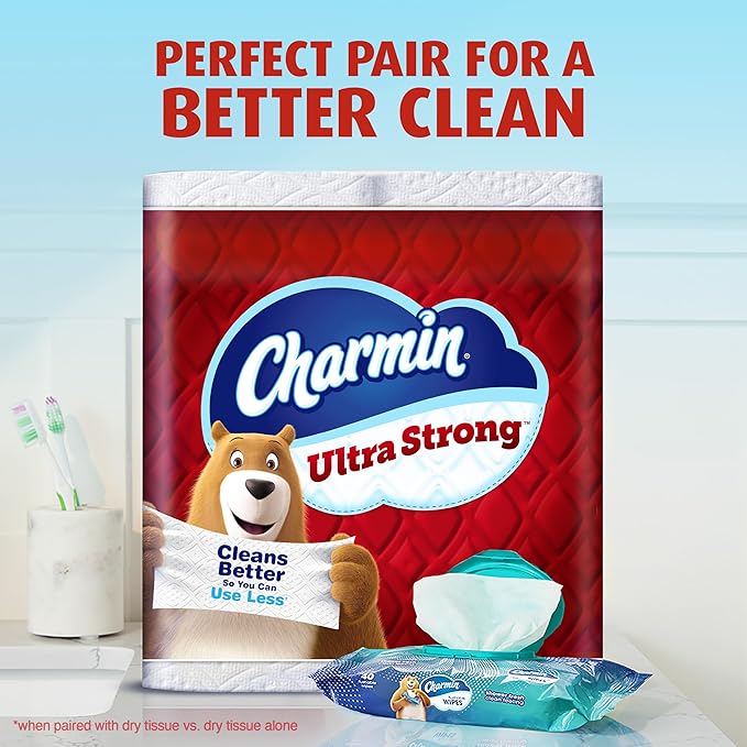 Charmin Toilet Paper Ultra Strong, 12 Mega Rolls = 48 Regular Rolls, 2-ply Bath Tissue