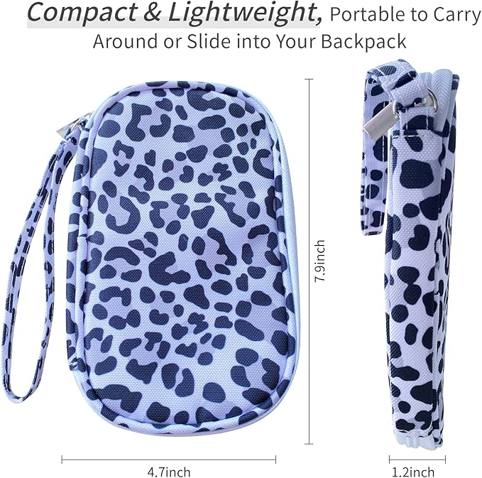 Electronics Organizer Travel Case, Cable Organizer Travel Essentials Tech Pouch,Suitable for Charger, Cable, Phone，Flash Drive,Leopard print