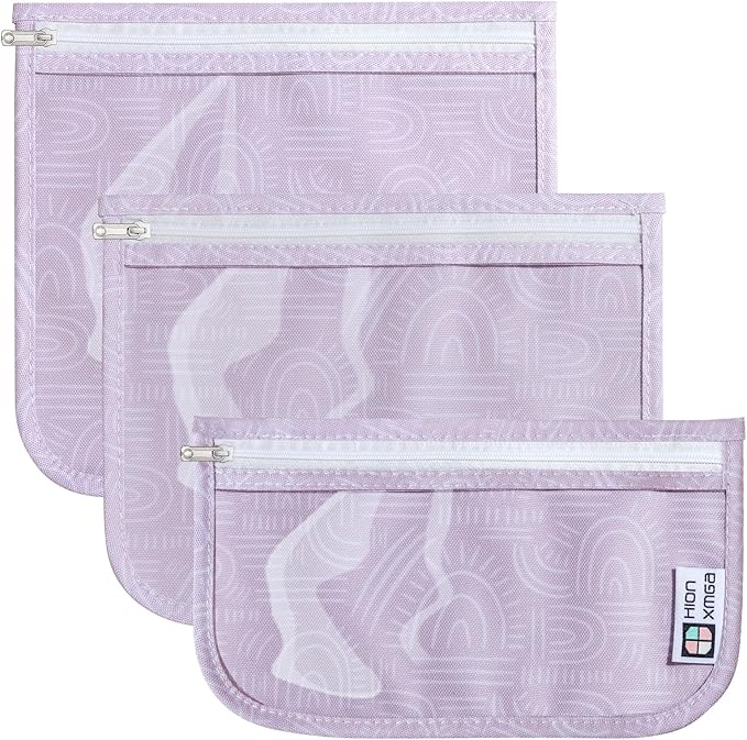 TSA Approved Toiletry Bag, Set of 3 Clear Travel Toiletry Bag Quart Size Zipper Travel Pouch, Waterproof Makeup Cosmetic Bag for Women Men Kids Toiletries Carry on, Wander