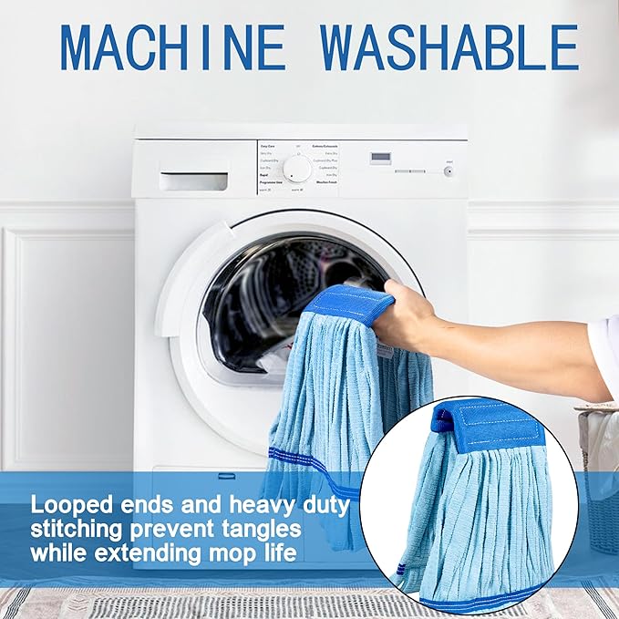 10 Pack - Large Microfiber Tube Mop 400GSM - Heavy Duty Industrial Wet Mop Head Refill, Commercial, Thick Fiber, Replacement Heads, Extra Absorbent