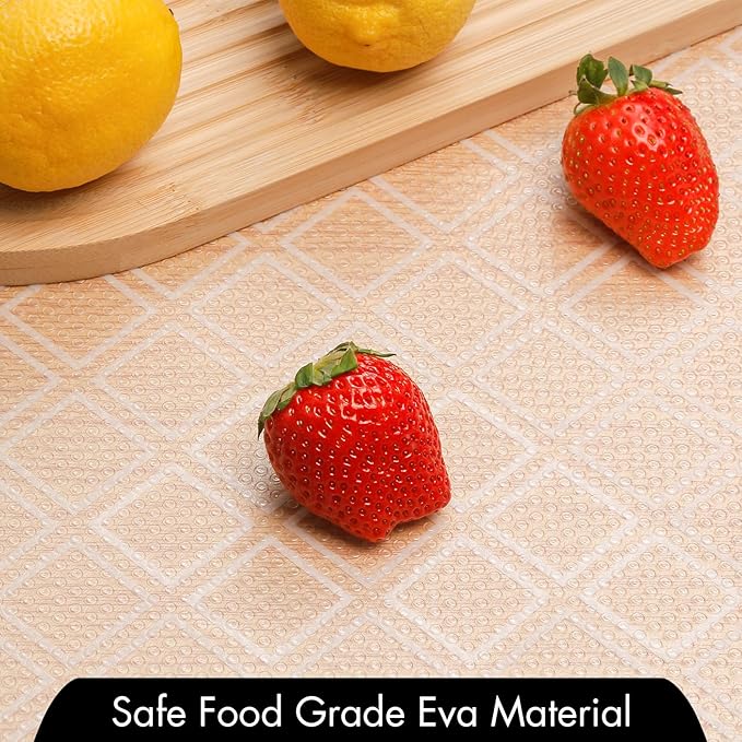 Shelf Liners for Kitchen Cabinets – Non Adhesive Drawer and Cabinet Liner, Waterproof and Oil-Proof Kitchen Cupboard Shelf Paper EVA Material Fridge Liner for Refrigerator – Modern Pattern