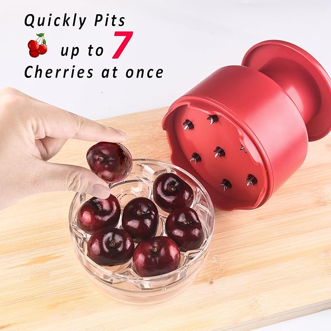 Cherry Pitter - Makmzoon Multi Cherries Corer Stainless Steel Pitter Tool Making Cherry Jam - 7 Cherries