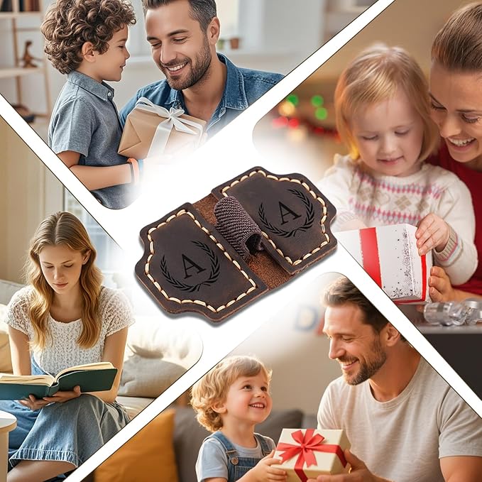 Artlaza Personalized Magnetic Leather Bookmark with Pen Holder - 26 Letters Custom Book Mark with Name Initial Engraved Book Marker for Readers, Book Lovers, Travelers - Gift for Women & Men(Purple，W