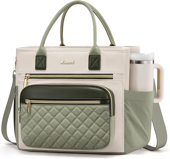 LOVEVOOK Insulated Lunch Bag Women,Wide Opening Adult Lunch Box Women with Cup Holder,X Large Leakproof Cooler Bag for Work Picnic Beach Family College Mom,Lunch Teacher Breast Pump Diaper Tote Bag