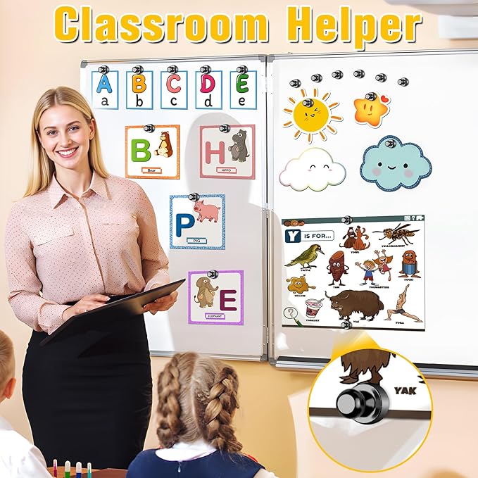 VNDUEEY 40Pcs Black Refrigerator Magnets Fridge Magnet, Strong Whiteboard Magnets, Fridge Magnets Adults, Small Magnet for Kitchen, Office, School, Locker, ISO9001VN1214