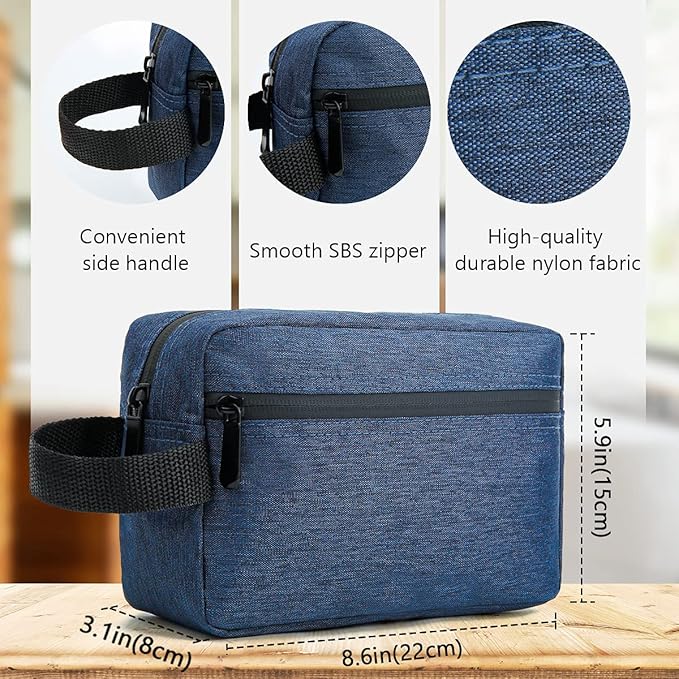 Travel Toiletry Bag for Women and Men, Water-resistant Shaving Bag for Toiletries Accessories, Foldable Storage Bags with Divider and Handle for Cosmetics Toiletries Brushes Tools