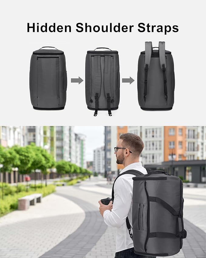 NPBAG Convertible Garment Duffle Bags for Travel - Carry on Garment Bag, Suit Bag for Men & Women, 3 in 1 Foldable Travel Duffle Backpack with Shoulder Strap (Green)