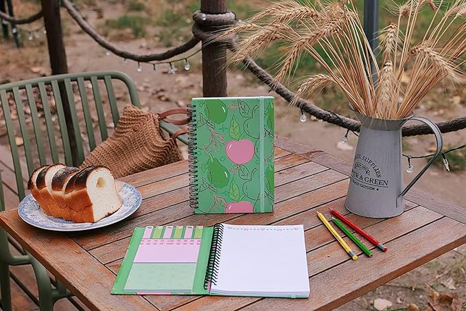 A5 Spiral Sticky Notebook,with 9 pads of decorated sticky notes and a handy notebook,Note Pads Teacher Appreciation Gift Writing Memo Pads School Office Supplies and Daily Life Organization (Meadow)