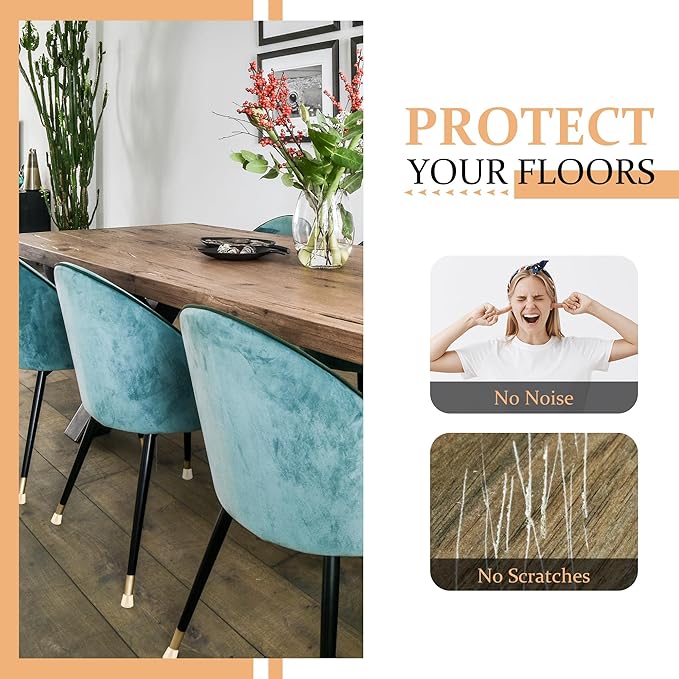 1-1/4" Round Rubber Chair Leg Tips Caps, Chair Leg Floor Protectors Furniture Legs Caps Non Slip Reduce Noise for Hardwood Floors - White, 16 Pack