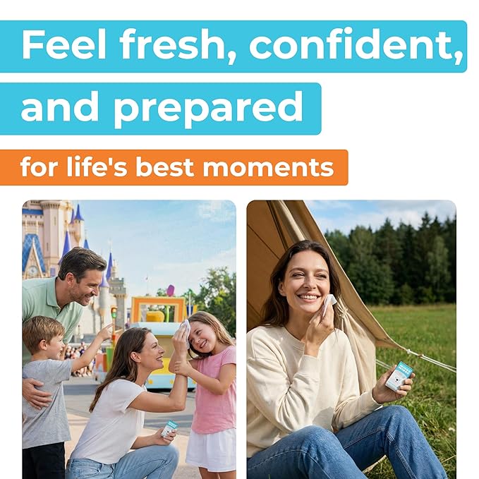 Impossibly Compact Travel Flushable Wipes - 99.5% Water and Aloe - Safe for Sensitive Skin & Hypoallergenic - Travel Essentials for Adults & Kids, Unscented, 24 Pack 144 Wipes