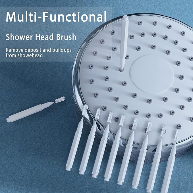 Lumkew Shower Head Cleaning Brush for Small Hole,Multifunctional Shower Head Cleaner Tool Anti-Clogging Nozzle with Storage Boxes, Showerhead Cleaning Brushes Picks for Household Bathroom, White