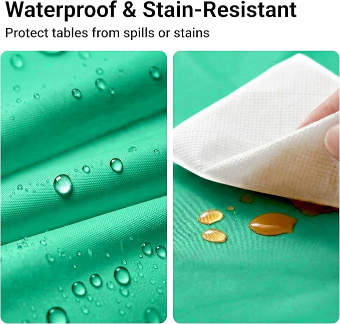 Auros Premium Plastic Tablecloths 10 Pack, 84'' Round Disposable Table Covers, Thick & Durable, Waterproof & Spill-Proof, Easy Cleanup for Parties, Wedding, Picnic, Kelly Green