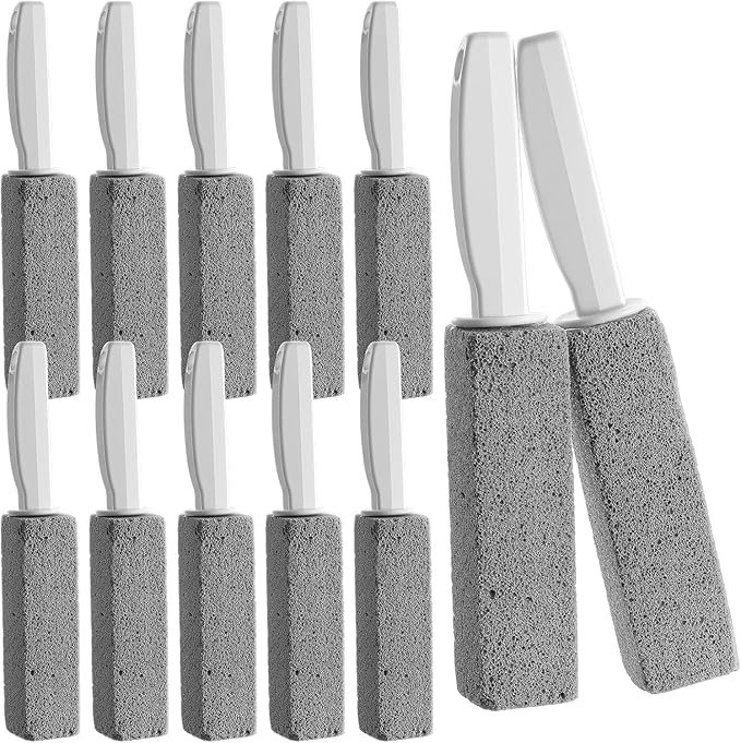 Bexter 6 Pack Pumice Stone Toilet Cleaner with Handle – Bulk Value Hard Water Ring & Stain Remover for Toilet Bowl, Sink, Pool, and Bathroom – Heavy Duty, Non-Scratch Cleaning Tool