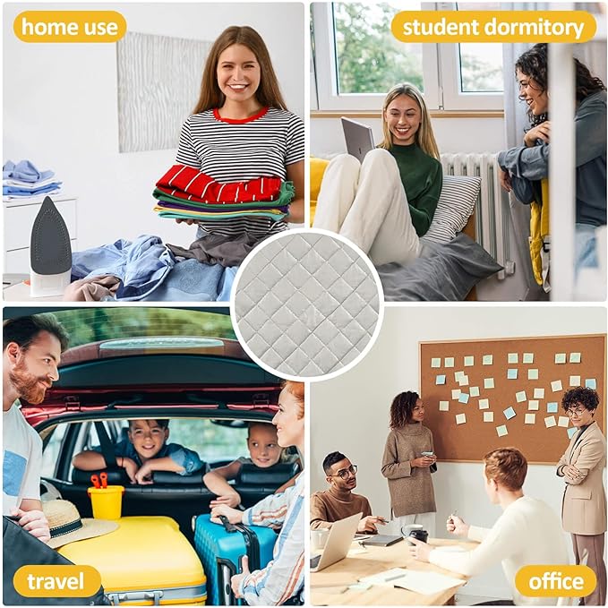 Sukh 1Pcs Magnetic Ironing Mat Blanket - Foldable Ironing Mat Portable Board for Clothes Heat Resistant Portable Double-Sided Use Travel Office Student Dormitory