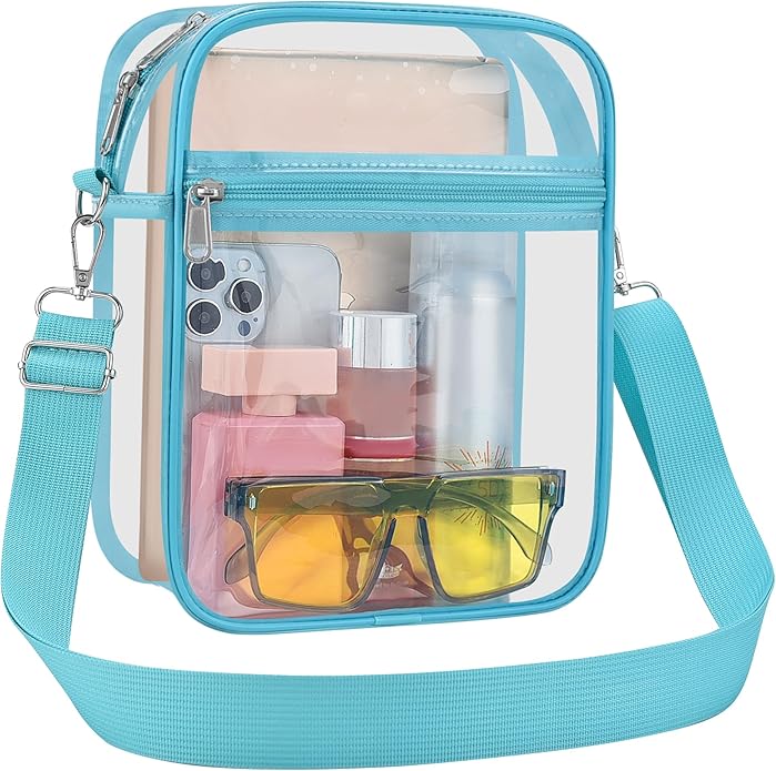 USPECLARE Clear Purse Stadium Transparent Messenger Bag Stadium Approved for Men and Women Clear CrossBody Bag