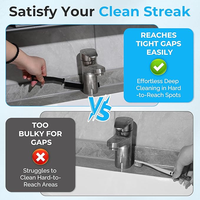 7Pcs Crevice Cleaning Brush, Gap Brush for Cleaning Hard Bristle Cleaning Tools for Baseboard Mesh Screen Sliding Door Track, Bathroom, Shower, Window, Household Use Scrub Brushes for Deep Cleaning