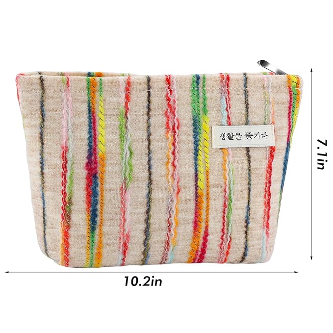 ZLFSRQ Makeup Bag Travel Cute Cosmetic Bags for Women Large Capacity Rainbow Toiletry Pouch Zipper Cosmetic Pouches for Purse Aesthetic Makeup Brushes Organizer Portable Toiletry Bags