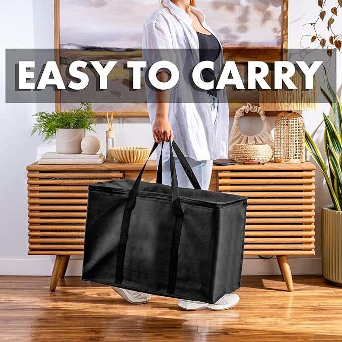 Carrywell Insulated Food Delivery and Catering Bags, XXXL Pizza Delivery and Reusable Warming Bag, Thermal Insulation Tote for Hot and Cold Food, Doordash, Not-Made In China