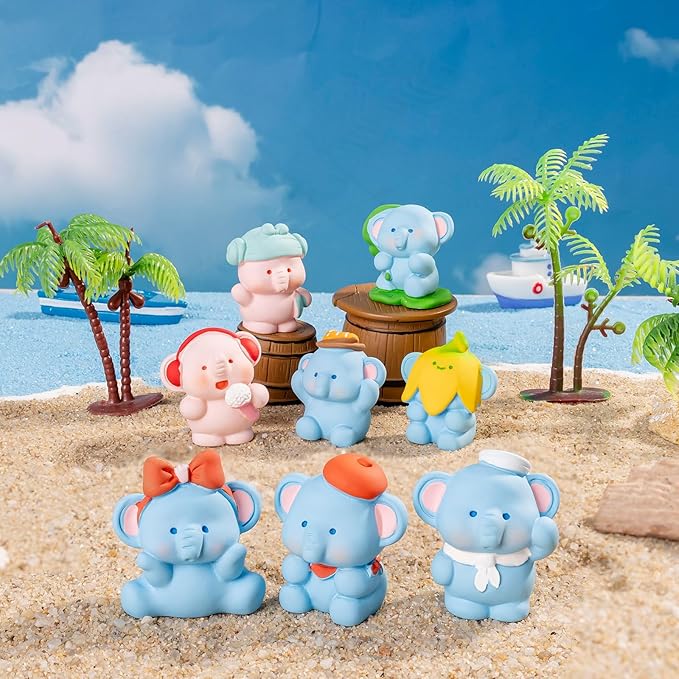 12 Pcs Mini Elephant Figurines - Fairy Garden Decor,Miniature Landscape Ornaments,DIY Craft Projects,Home Decoration Access