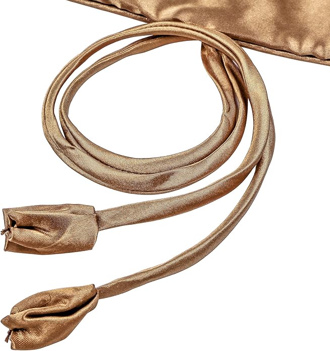 TUMBEELLUWA Embroidery Travel Jewelry Bag Roll Embroidered Flower and Bird Brocade Organizer with Tie Close