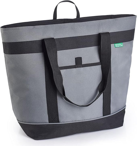 Jumbo Insulated Cooler Bag (Gray) with HD Thermal Insulation - Premium, Collapsible Soft Cooler Makes a Perfect Insulated Grocery Bag, Food Delivery Bag, Travel Insulated Bag, or Beach Cooler Bags