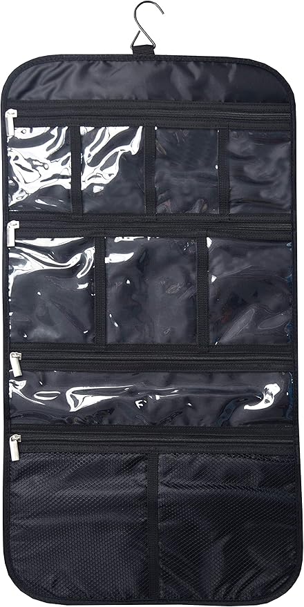 Freegrace Premium Hanging Toiletry Travel Bag - Cosmetic, Jewelry, Toiletry & Accessory Storage Organizer Bag, Large Size, Various Compartments