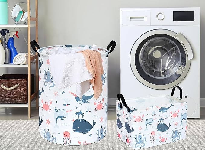 Baby Storage Basket Cute Gifts Basket Toys Organizer Waterproof Kids Hamper Nursery Bins Women Storage Cube for Home/Dorm/Kitchen/Pet/Office/Closet/Shelf/Room Decor