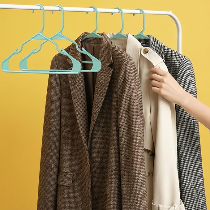 Utopia Home - Plastic Hangers 30 Pack - Space Saving Clothes Hanger - Durable and Strong Closet Organizers and Storage Makes It Ideal Stocking Stuffers or Apartment or Dorm Room Essentials (Aqua)