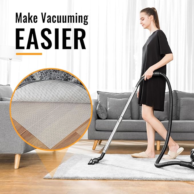 Comfypad Silicone Non-Slip Rug Pad, Anti Skid Thin Area Rug Pad Gripper, Under Carpet Rug Mats for Hardwood Surface Floors, Keep Rugs in Place-6x9 Ft