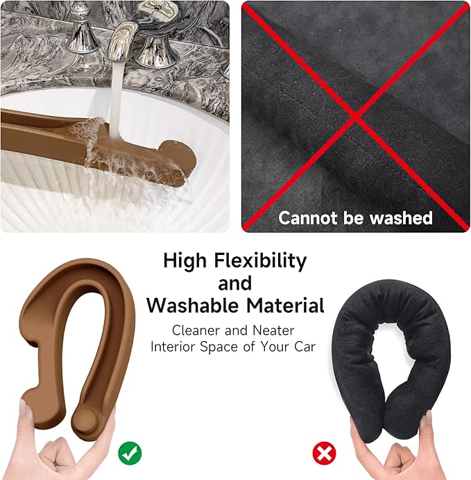 Car Seat Gap Filler Set of 2, 3-in-1 Seat Side Gap Filler Plug with Storage Slot & Hook Function, Soft Foam Universal Fit Car SUV Truck Fill Gap Between Seats Console Organizer (Narrow Saddle Brown)
