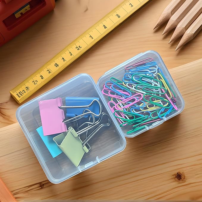 Small Bead Organizers Mini Clear Bead Storage-Clear Plastic Boxes For beads organization, DIY project,nail art tools, diamond, building blocks,small items (30 Pcs 2 Size Small Square)