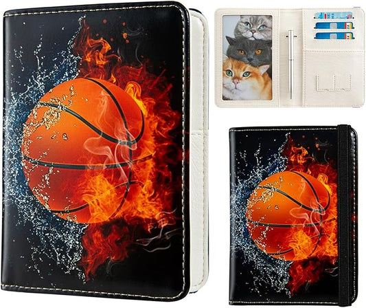 AIRMORS passport Holder,Rfid Blocking Travel Wallet Credit Card Case Cute Passport cover for Women/Men,Boys Girls Travel Essentials (Basketball)