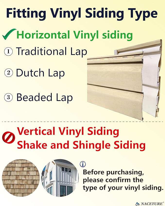 NACETURE Vinyl Siding Hooks Hanger (10 Pack) | No Drill Vinyl Hooks for Hanging Outdoor Decor, Sliver
