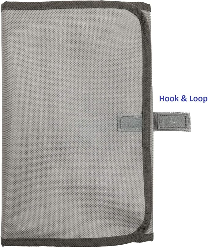 Travel Foldable Jewelry Rolls Bag Hanging Jewelry Organizer with 9 Zippered Clear Pockets Storage Pouch with Rotatable Hanger (GREY)