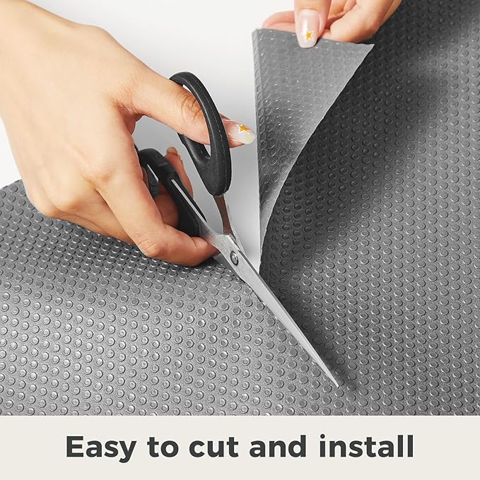 ALIUNI 100% EVA Shelf Liner for Kitchen Cabinet, 24" x 240" Drawer Liners Non Adhesive Non Slip Waterproof Plastic Paper, Dresser Pantry Bathroom Refrigerator Protector, Grey