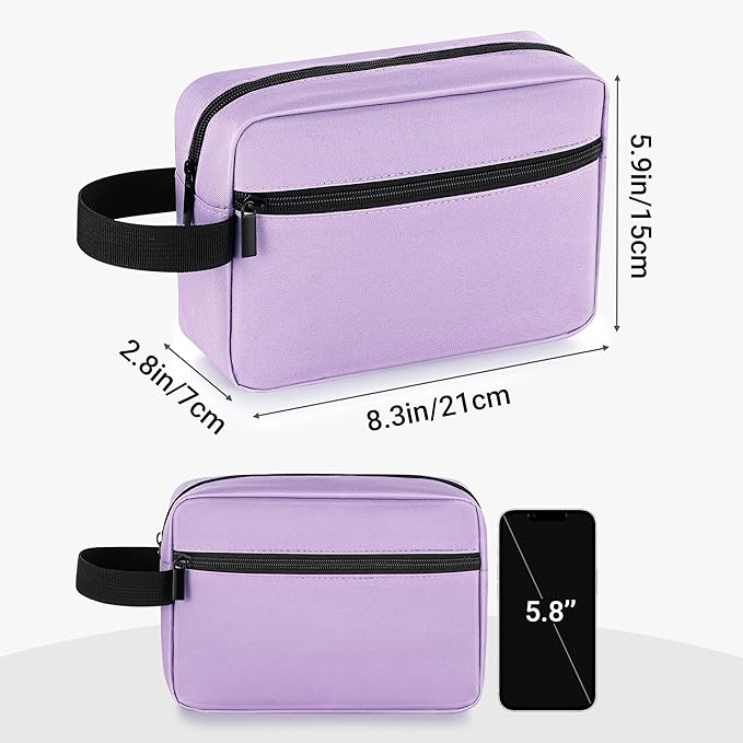 Elviros Travel Toiletry Bag for Women and Men,Lightweight Makeup Bag Hanging Dopp Kit with Shaving Compartment Cosmetic Organizer Small Tool Bag Travel Essentials,Gifts for Women(Lavender Purple)