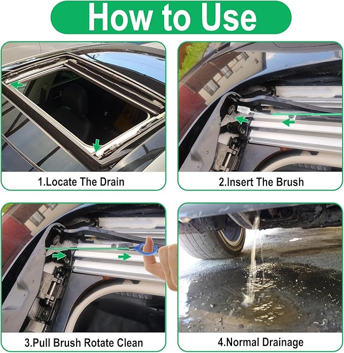 Auto Sunroof Drain Cleaning Tool, 120 Inch Flexible Tube Cleaning Brush, Drain Brush Extra Long Pipe Cleaners for Cars, Car Accessories, Car Sunroof Drain Hole Cleaner for Drains, Sewers, Windshields