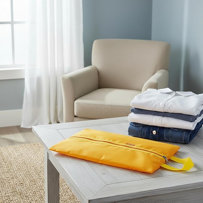 6pcs Portable Shoe Organizer, Travel Pouches with Zipper, Golf Shoe Bags, Clothes Bags, Soccer Cleats Bag Shoe Pouch for Gym, Waterproof, Odor-Resistant (Orange)