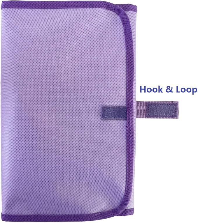Travel Foldable Jewelry Rolls Bag Hanging Jewelry Organizer with 9 Zippered Clear Pockets Storage Pouch with Rotatable Hanger (PURPLE)