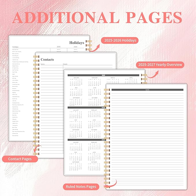 Academic Planner 2025-2026, 8.5" x 11" Weekly & Monthly Calendar from July 2025-June 2026, 12 Month Daily Planner with Tabs & Elastic Closure, Ample Writing Space, Perfect for Office, Home and School