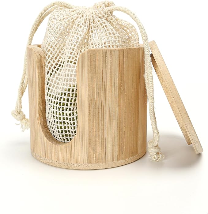 16PCS Reusable Cotton Pads Makeup Remover Face Cotton, Bamboo Storage Box Soft Facial Round, Washable Laundry Zero Waste Cleansing Wipes Storage Bamboo Box Bag Holder for Skin Care Gifts Exfoliating