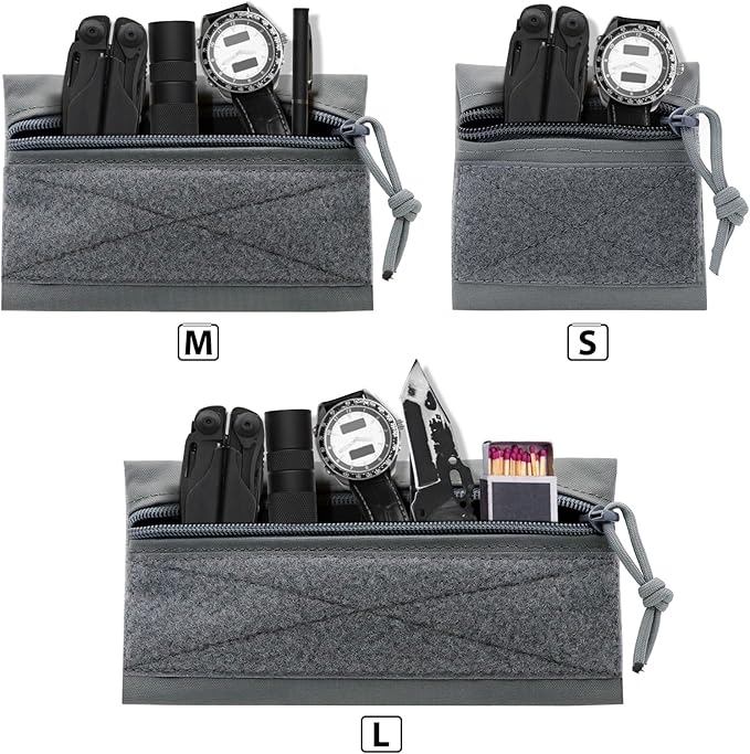 Qavctw Tactical Admin Pouch Bag with Hook and Loop Tool Storage Bag Snack Pouch Candy Bag Hanging Pouches Backpack Accessory Pouch