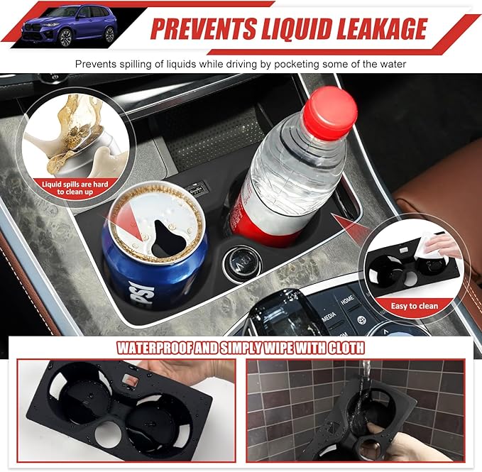 Cup Holder Coaster Fit for 2019-2023 BMW X5 Accessories Cup Holder Mat Pad Inserts Interior CupHolder Liner for 2023 BMW X5(for BMW X5)