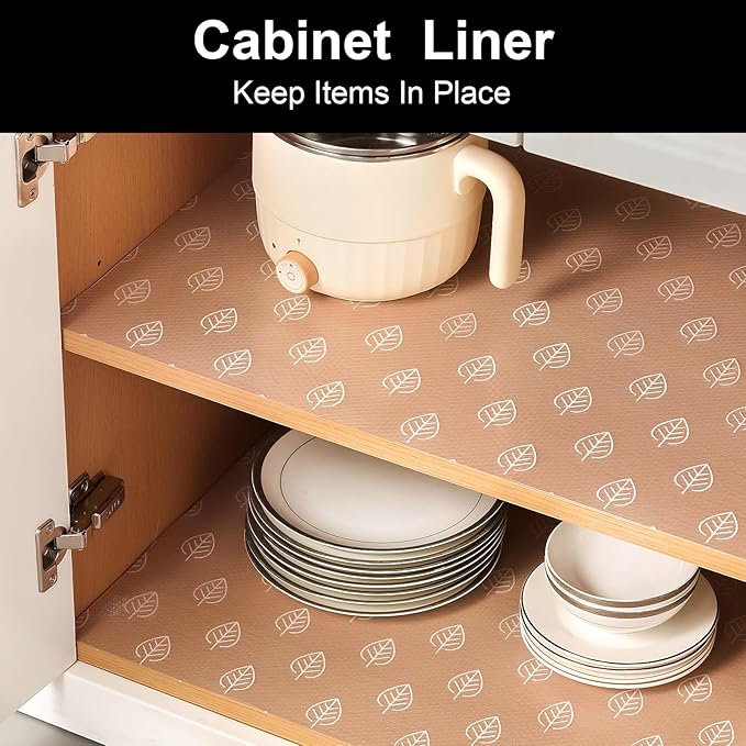 Cooyes Shelf Paper for Kitchen Cabinets Non Adhesive, Waterproof & Oil-Proof Kitchen Drawer Liner for Refrigerator Drawer Fridge Cupboard (23.6 Inch W x 354 Inch L)