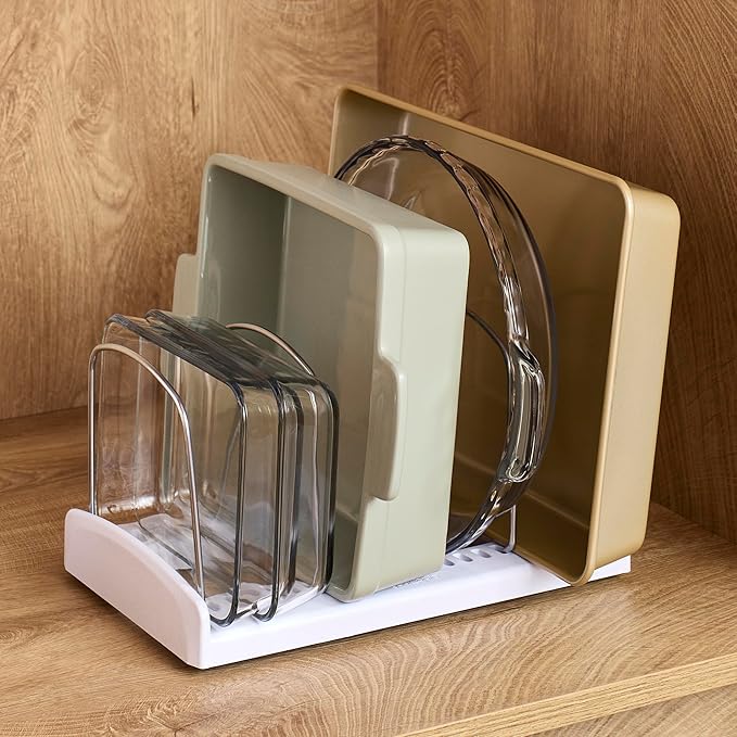 YouCopia StoreMore Adjustable Bakeware Rack with Steel Wires, Cookie Sheet Baking Pan and Tray Organizer for Kitchen Cabinet and Pantry Storage, Premium Edition