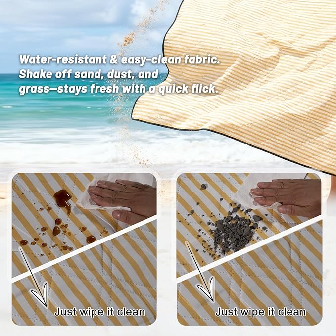 Extra Large Picnic Blanket Waterproof 80"x80" – Outdoor Blanket for Beach, Grass, Park, Lawn, Camping, Sandproof & Foldable, Wedding Registry Gift, Portable Mat for Family Picnics