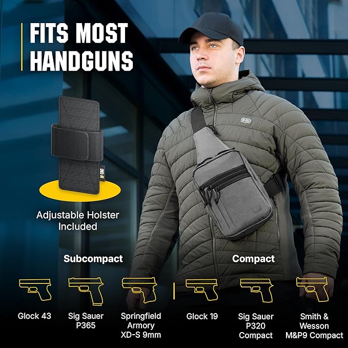 M-Tac CCW Sling Bag for Men & Women - EDC Shoulder Bag Tactical - Crossbody Concealed Carry Bag - Mens Chest Pack
